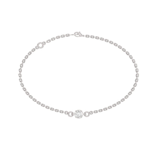 Glint Brillique Round Solitaire Moissanite Bracelet