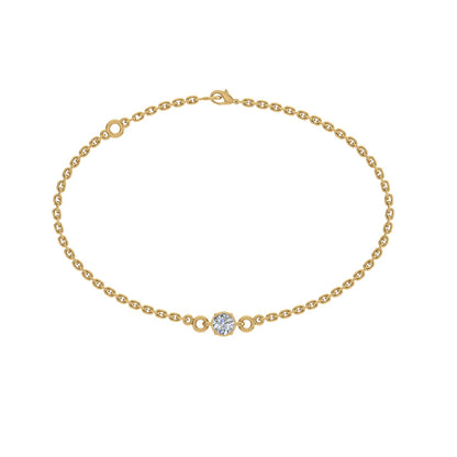 Glint Brillique Round Solitaire Moissanite Bracelet