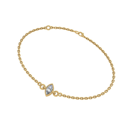 Solace Marquise Solitaire Moissanite Bracelet