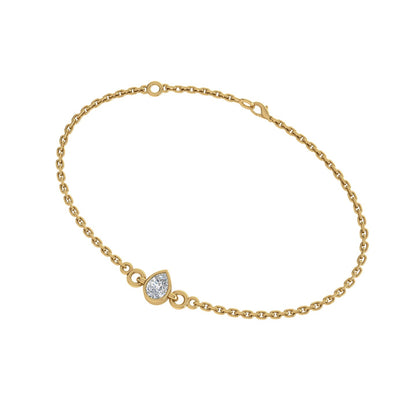 Dazzle Pear Solitaire Moissanite Bracelet
