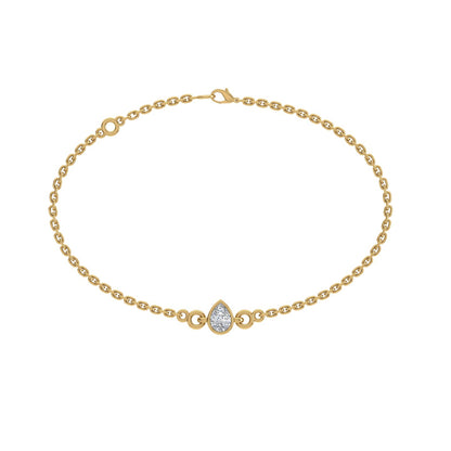 Dazzle Pear Solitaire Moissanite Bracelet