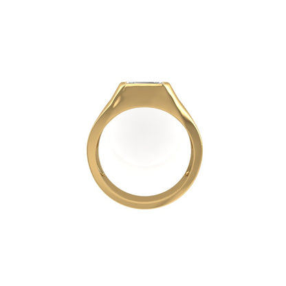 Emerald Moissanite Signet Ring