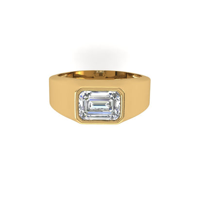 Emerald Moissanite Signet Ring