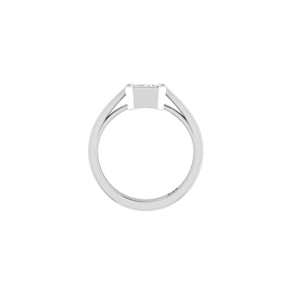 White Emerald Solitaire Moissanite Ring