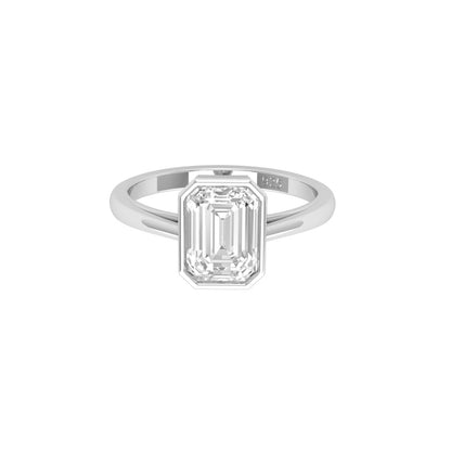 White Emerald Solitaire Moissanite Ring