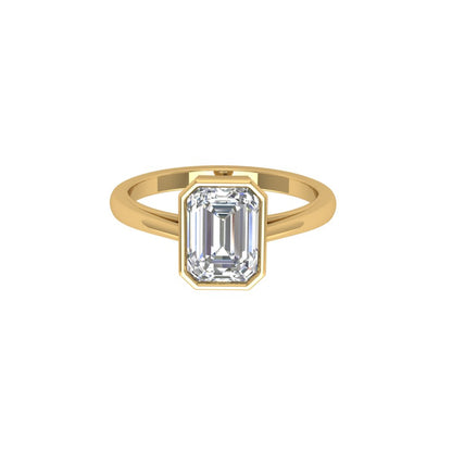 White Emerald Solitaire Moissanite Ring