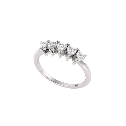 Sparkle Heart Moissanite Ring