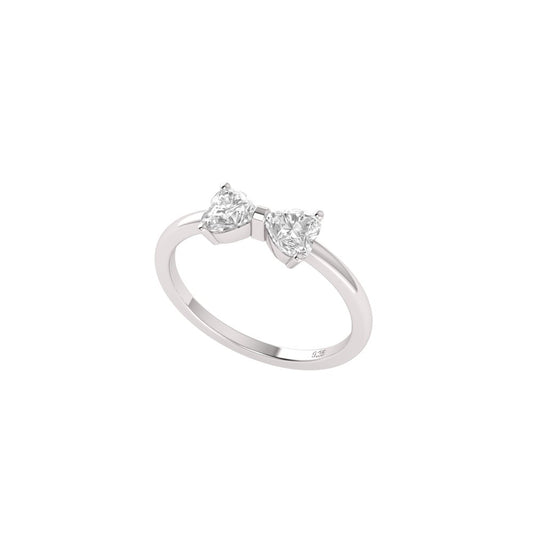 Bow Heart Moissanite Ring