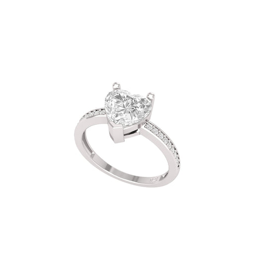 Elevated Heart Moissanite Ring