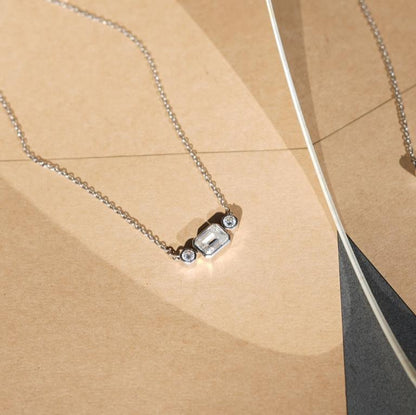 Three Stone Moissanite Pendant