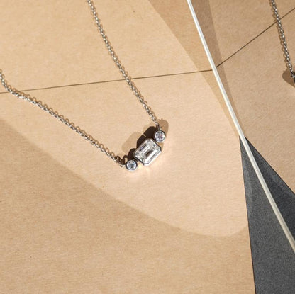 Three Stone Moissanite Pendant