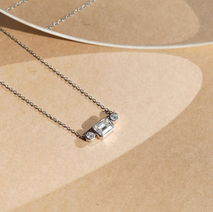 Three Stone Moissanite Pendant