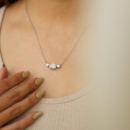 Three Stone Moissanite Pendant