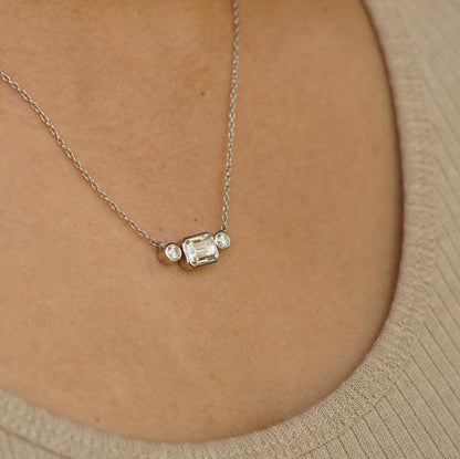 Three Stone Moissanite Pendant