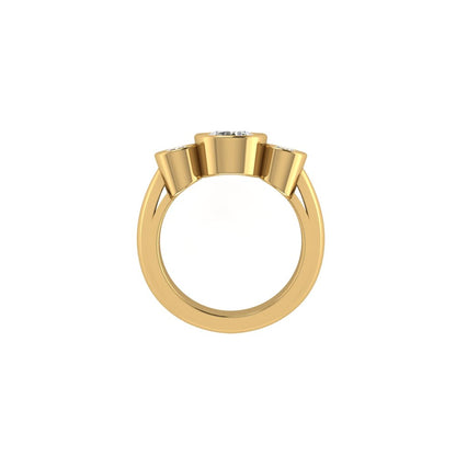Three Stone Round Moissanite Ring
