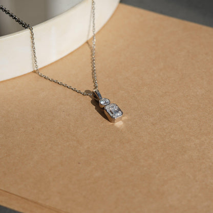 Two Stone Moissanite Pendant