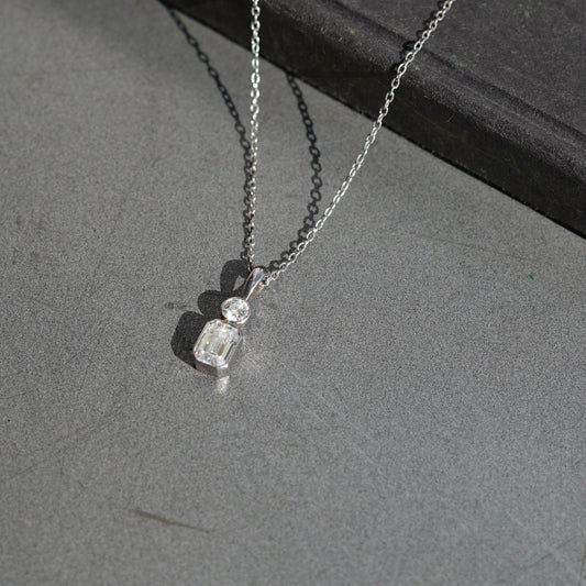 Two Stone Moissanite Pendant