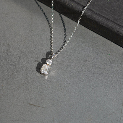 Two Stone Moissanite Pendant