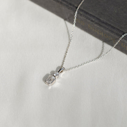 Two Stone Moissanite Pendant
