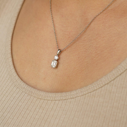 Two Stone Moissanite Pendant