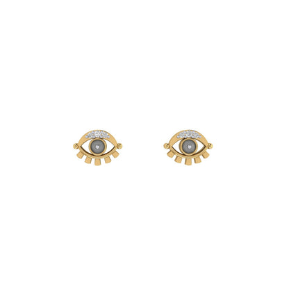 Grey Evil Eye Studs