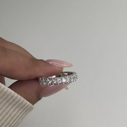 Moissanite and Gold Eternity Ring