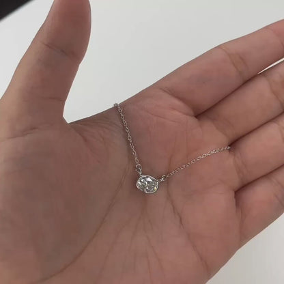 East-West Oval Solitaire Pendant