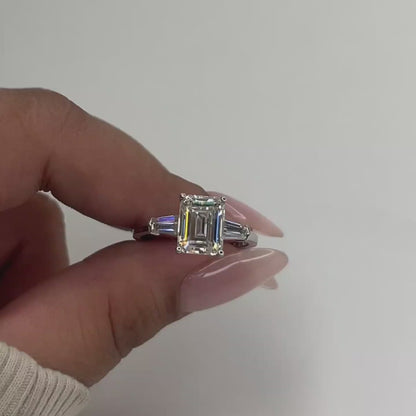 Evelyn Three Stone Moissanite Ring