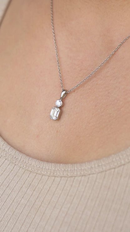 Two Stone Moissanite Pendant
