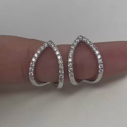 Angular Heart Moissanite Hoops