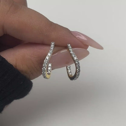Wave Moissanite Huggies