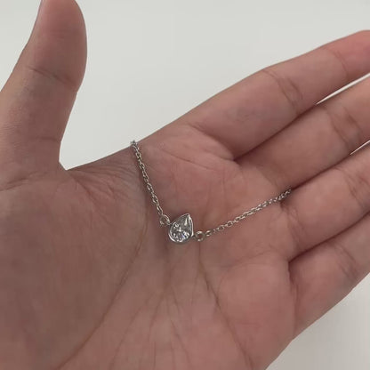 Solzen Pear Solitaire Moissanite Bracelet