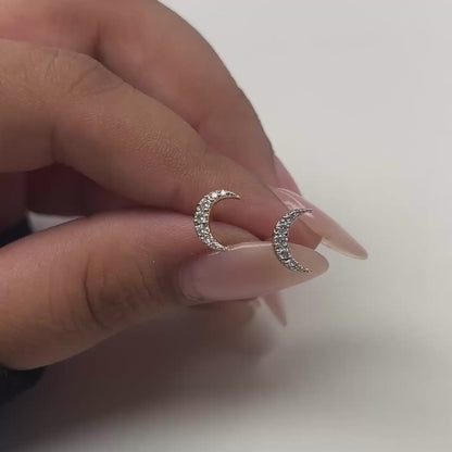 Moon Moissanite Studs