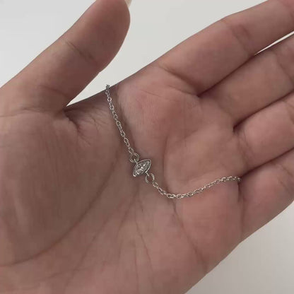 Shimmer Marquise Solitaire Moissanite Bracelet