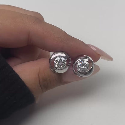 Rosebud Moissanite Solitaire Earrings