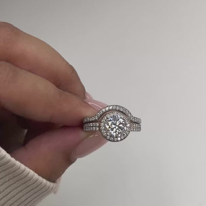 Classic Solitaire Moissanite Ring with jacket