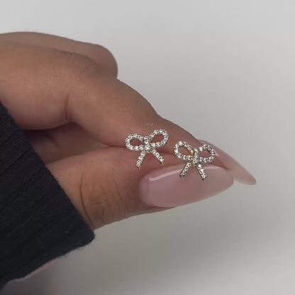 Bow Moissanite Studs