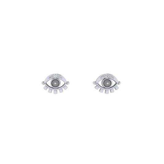 Grey Evil Eye Studs