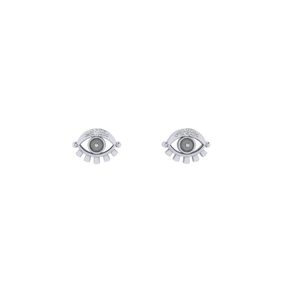 Grey Evil Eye Studs